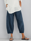 Women's Cropped Relaxed Cotton Trousers