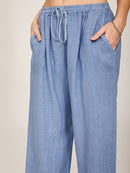 Casual Wide Leg Women's Pants with Elastic Drawstring Waist