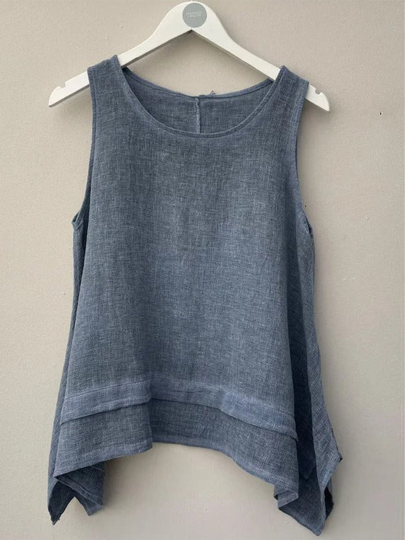 Crew Neck Casual Plain Sleeveless Tank Top