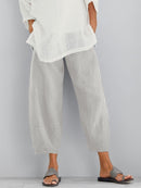 Women's Cropped Relaxed Cotton Trousers