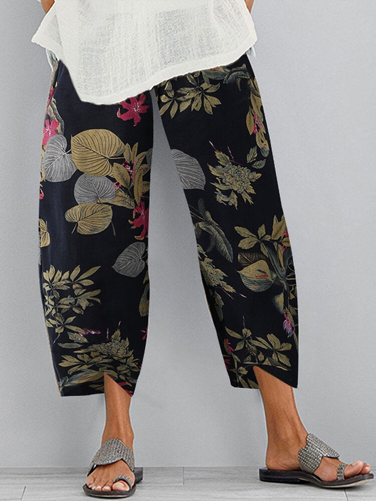 Relaxed Fit Floral Print Pants for Women
