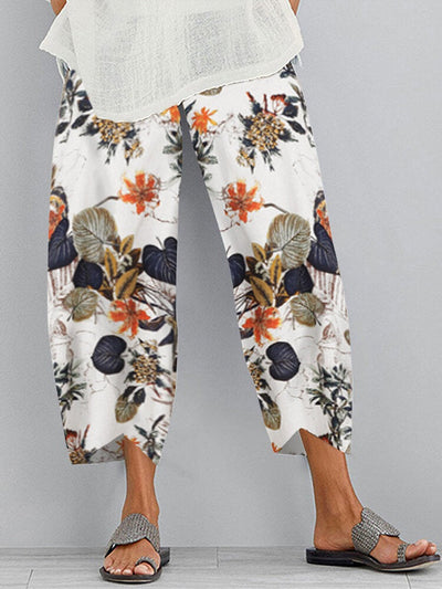 Relaxed Fit Floral Print Pants for Women
