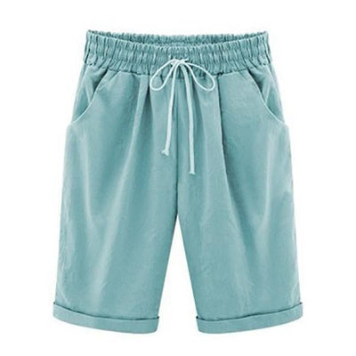 Summer Women's Relaxed Cotton Shorts with Pockets