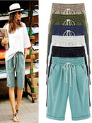 Summer Women's Relaxed Cotton Shorts with Pockets