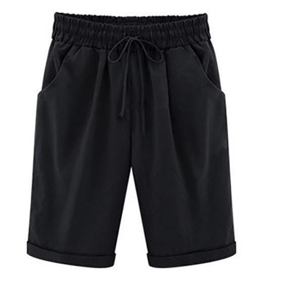Summer Women's Relaxed Cotton Shorts with Pockets