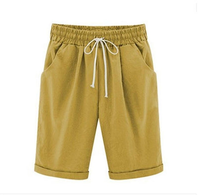 Summer Women's Relaxed Cotton Shorts with Pockets