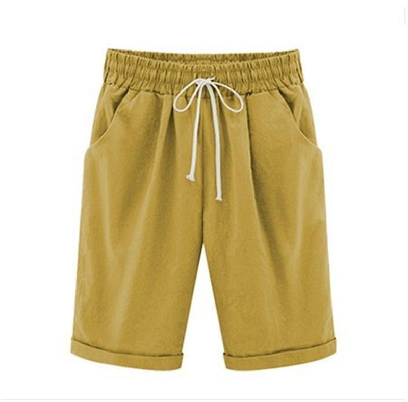 Summer Women's Relaxed Cotton Shorts with Pockets