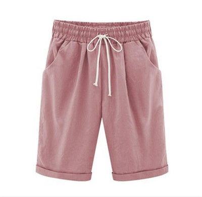 Summer Women's Relaxed Cotton Shorts with Pockets